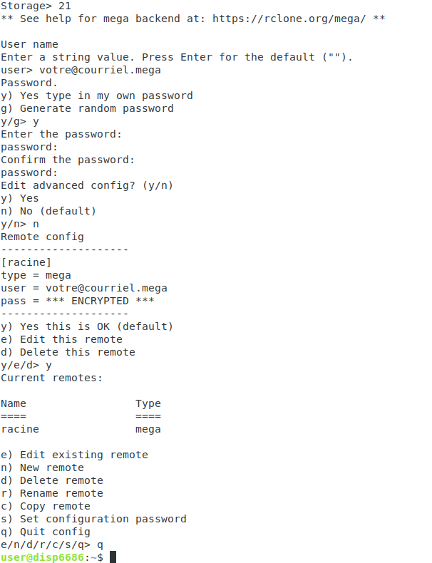 rclone config2